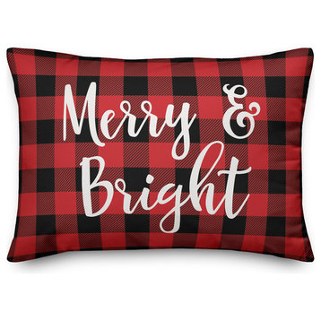 Merry & Bright, Buffalo Check Plaid 14x20 Lumbar Pillow