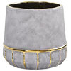 Nearly Natural 8.5" Regal Stone Decorative Planter With Gold Accents
