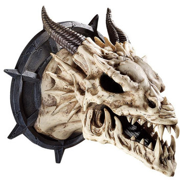 Design Toscano Horned Dragon Skull Trophy