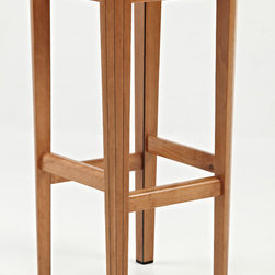 Cherry Stool with Black Dyed Pear Inlay - Furniture
