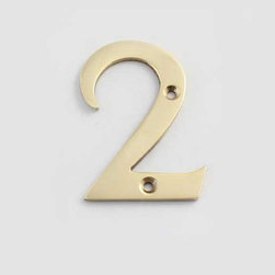 Cool House Numbers Solid Brass 3 Inch (75mm) Door Number 2 #2272 - House Numbers