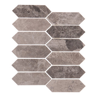 Silver Shadow Marble Basketweave Design on 12 x 12 Mesh Mosaic Tile