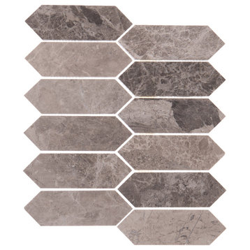Silver Shadow Marble Strada Design on 12" x 12" Mesh Mosaic Tile - 10 boxes