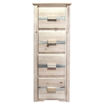 Homestead Collection 4-Drawer File Cabinet, Clear Lacquer Finish