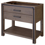 Sagehill Designs - Urban Metallo Vanity, 36" - The Urban Metallo Bath Collection combines design elements from a variety of influences like eclectic urban interiors and industrial relics.  This inspiration can be seen in the unique combination of metal and wood components. Urban Metallo also features bureau style drawers with ample storage and a lower open display shelf. These design features are combined with the Sagehill Design's rustic finish that creates a unique design statement for your casual contemporary bath interior