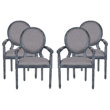 Aisenbrey Upholstered Dining Chair, Grey + Gray, Set of 4