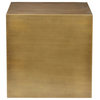 Cube End Table in Brushed Brass, Small