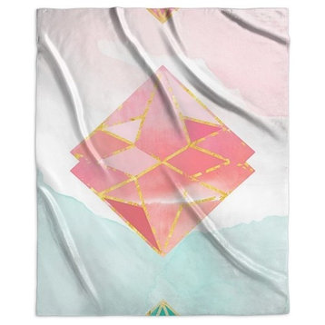 "Watercolor Diamond in the Sky" Sherpa Blanket 50"x60"