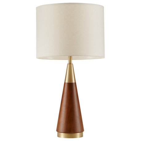 INK+IVY Chrislie Triangular Table Lamp Gold/Brown