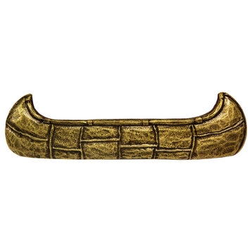 Canoe Cabinet Pull, Antique Brass