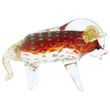 GlassOfVenice Murano Glass Bull, Ox or Taurus - Red