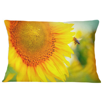 Beautiful Sunflowers Blooming Animal Throw Pillow, 12"x20"