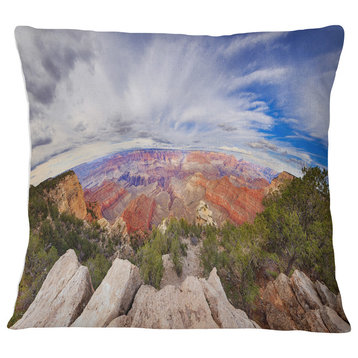 Eye Looking at the Grand Canyon Landscape Printed Throw Pillow, 18"x18"