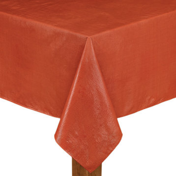 Cafe Deauville 100% Vinyl Tablecloth, Burnt Orange, 60"x84"