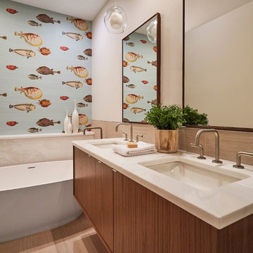 Clean and Neutral Master Bathroom