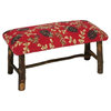 Ruby Pinecones Hickory Bench 15"Wx32"Dx17"H