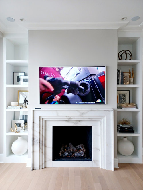 From Boring to Fab Blank TV Wall to Fireplace