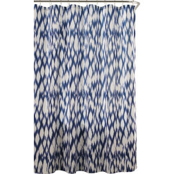 Contemporary Shower Curtains Kensie Caitlin Shower Curtain, Cobalt Blue