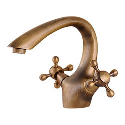 Rubeno Antique Brass Sink Faucet - Bathroom Sink Faucets