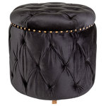 Surya - Surya Amana AAA-001 Ottoman, Black - Our Amana Collection offers an enduring presentation of the modern form that will competently revitalize your decor space. Made in India with Cotton, Manufactured Wood, Wood. For optimal product care, wipe clean with a dry cloth. Manufacturers 30 Day Limited Warranty.