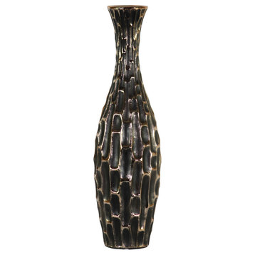 Urban Trends Ceramic Round Bellied Vase With Black Finish 46504