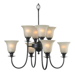 Royce Lighting - Royce Lighting Valhalla 8 Light Chandelier with Cream Snow Glass - Chandeliers