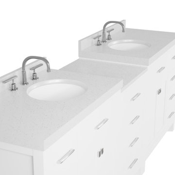 Caroline Parkway 93'' White Bathroom Vanity
