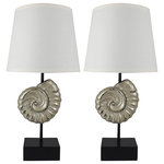 Urbanest - Set of 2 Nautilus Table Lamps, Dusty Silver - Urbanest set of two nautilus table lamps
