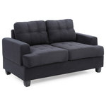 Glory Furniture - Soledad Love Seat, Black - Tufted Seat, Pocket Coil Springs and Compact Design Make this A Perfect Seating System for any Room . Perfect For Small Apartments, Dorms and RVs. Available in a choice of colors and fabrics. Choose From Sofas, Loveseats, Chairs , Ottomans and Even a Sectional! EZ Assembly and Delivery