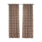 Ironwork Flocked Window Panel - Contemporary - Curtains - by West Elm