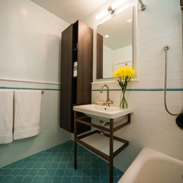 Blue and White Bathroom