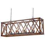 CWI Lighting - Marini 8 Light Chandelier With Wood Grain Brown Finish - Punctuate a dining area with this farmhouse lighting and instantly turn a rustic chic space into one that's simple yet stunning. The Marina 8 Light Chandelier is designed with ultra-chic sensibility. It features an oversized 51 inch long open shade housing eight candelabra bulbs sitting on a metal base. The wood grain brown finish completes the organic beauty of this piece. Feel confident with your purchase and rest assured. This fixture comes with a one year warranty against manufacturers defects to give you peace of mind that your product will be in perfect condition.