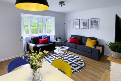 Minimalist living room photo in West Midlands