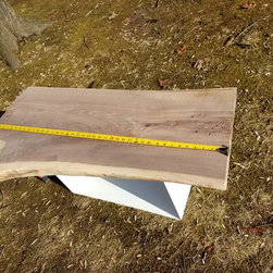 Natural Live Edge Wood Bench with Custom Base - Products