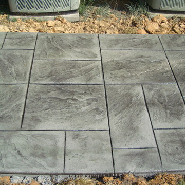 Stained Porches and Stamped Patio in French Grey, with Slate Green Release