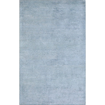 Pasargad Home Edgy Collection Hand-Tufted Silk & Wool Area Rug, 9'x12', Blue