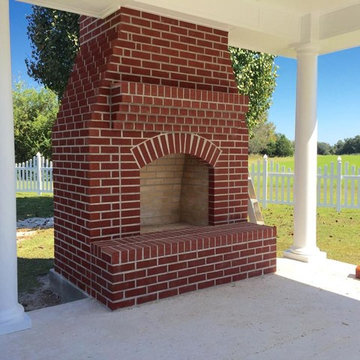 Custom Patio With Fireplace