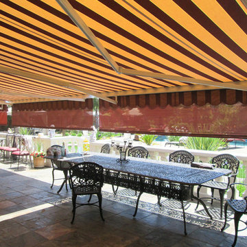 Awnings - with vertical Sun Screen protection