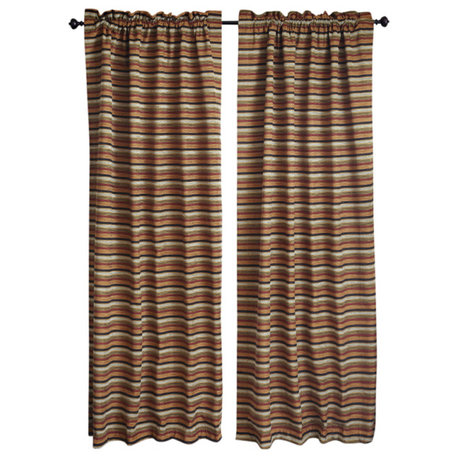 108"x52" Jacquard Chenille Curtain Panels, Set of 2, Cadillac