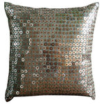 The HomeCentric - Dotted 18"x18" Art Silk Silver Decorative Pillow Cover, Exotic Lounge - Exotic Lounge is an exclusive 100% handmade decorative pillow cover designed and created with intrinsic detailing. A perfect item to decorate your living room, bedroom, office, couch, chair, sofa or bed. The real color may not be the exactly same as showing in the pictures due to the color difference of monitors. This listing is for Single Pillow Cover only and does not include Pillow or Inserts.
