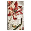 "Red Floral Pattern With Butterfly" Digital Wall Artwork