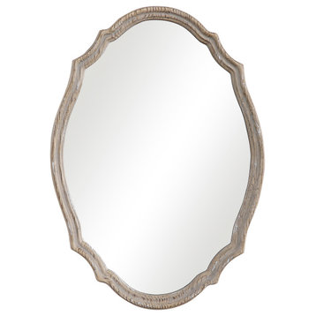Finished To Resemble Natural Wood With Light Ivory Distressing. Mirror