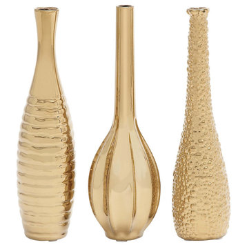 Glam Gold Ceramic Vase Set 92558