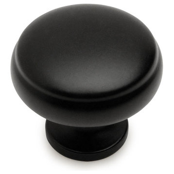Cosmas 1438FB Flat Black 1-3/16” Diameter Cabinet Knob [10-PACK]