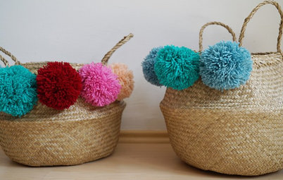 Easy-to-make Pompom Decorations to Pretty Up Your Storage Baskets