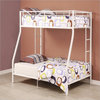Contemporary Twin over Full Metal Bunk Bed in White