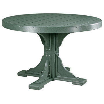 Poly Round Table, Green, 4' X 4', Dining Height