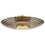 Hudson Valley - Griston 1-Light Wall Sconce, Aged Brass - Discs of ribbed clear smoke glass capped in Aged Brass take cues from rippling waves to create the glamourous retro aesthetic of Griston. When lit, this vintage-inspired design casts a warm, golden glow, delivering just the right amount of sparkle.