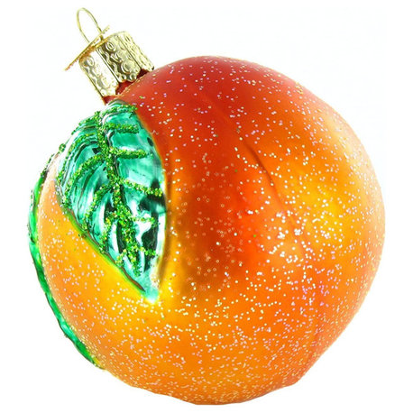 Old World Christmas Peach Glass Blown Ornament
