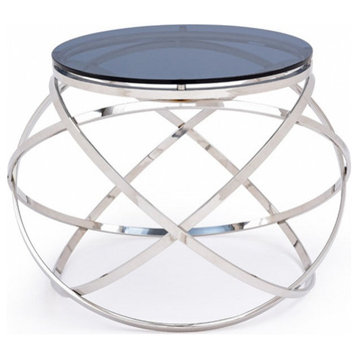Rhoda Contemporary Smoked Glass End Table